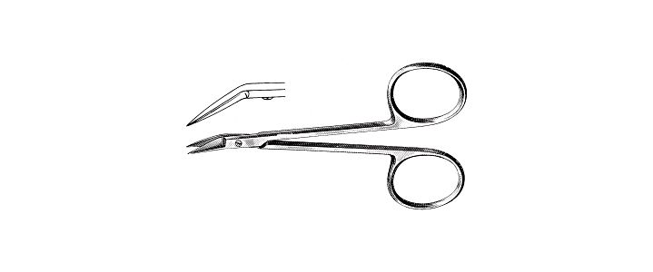 Wilmer Conjunctival Scissors, Angled on the Flat