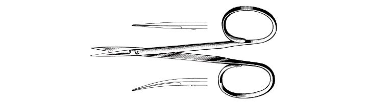 Iris Scissors, Flat Shanks, Sharp-Sharp
