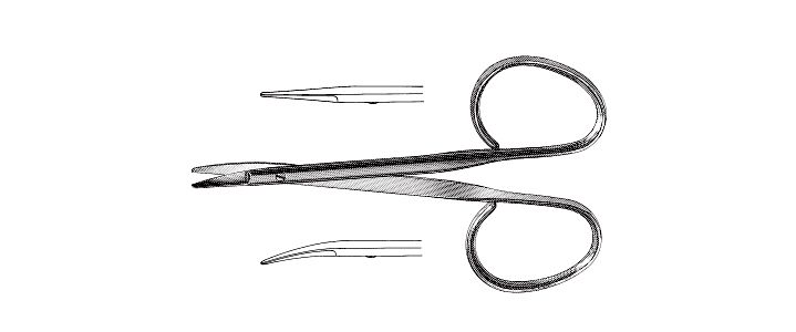 Eye Utility Scissors, Flat Shanks, Blunt-Blunt