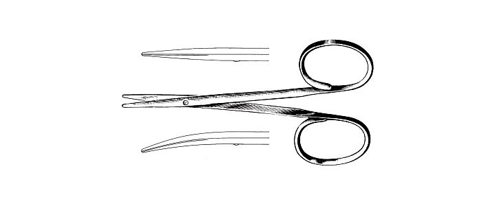 Strabismus Scissors, Flat Shanks