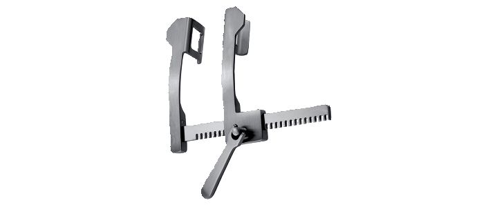 Finochietto Rib Spreader, Curved Stainless Steel