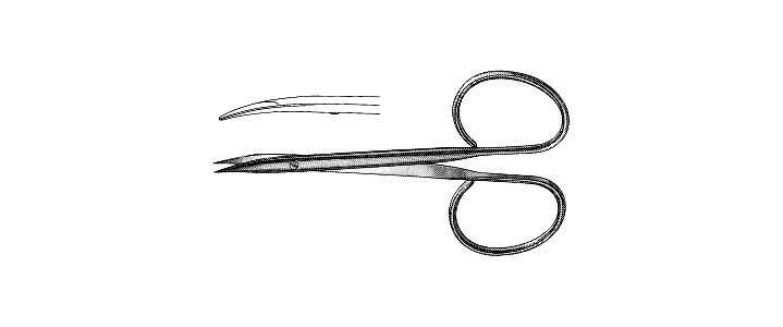 Stevens Stitch Scissors, Flat Shanks, Curved, Sharp Tips