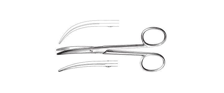 Enucleation Scissors, Strong Curve