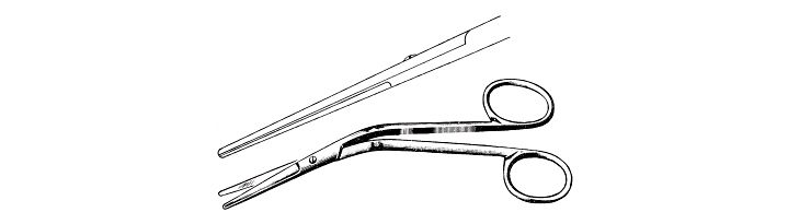 Fomon Dorsal Scissors, Angled Handles