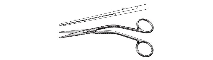 Goldman Dorsal or Septum Scissors, Angled Handles