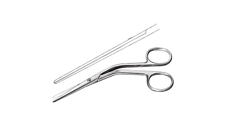 Cottle Dorsal Scissors, Heavy, Angled Handles
