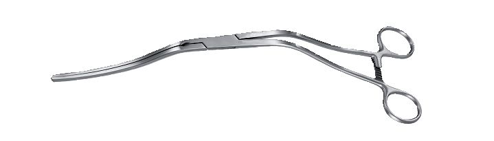 Cherry Supraceliac Clamp, 60° Handle, Double Curv