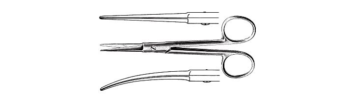 Brown Dissecting Scissors, Heavy Handles