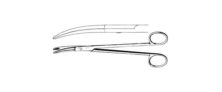 Boettcher Tonsil Scissors, Curved