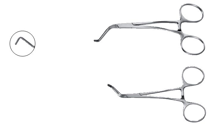 Kitzmiller Clamp, Cooley Serrations, Jaw Length 1⅛" (30mm), Stainless Steel