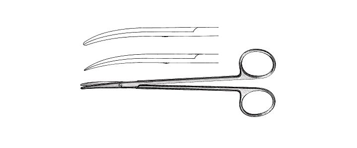 DeMartel Vascular Scissors, Curved