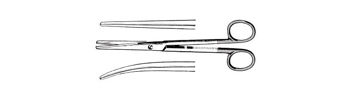 Mayo Scissors, Round Blades, Tungsten Carbide