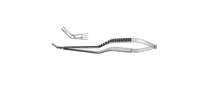 Yasargil Vascular Scissors, Bayonet Handle