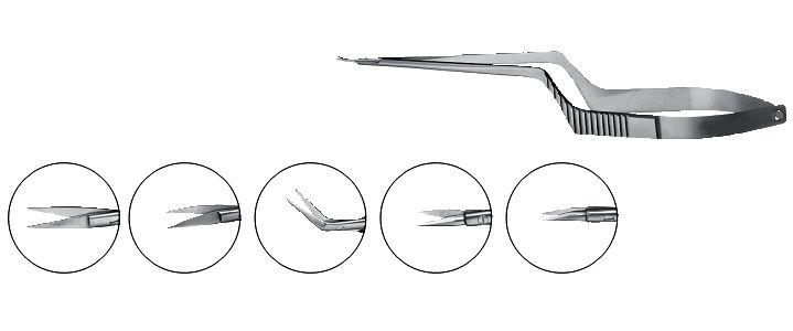 Jacobson Micro Scissors, Flat Handle, Bayonet