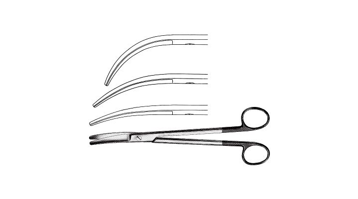Parametrium Scissors, Tungsten Carbide