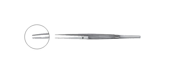 Rhoton-Type Suture Tying Forceps, Round Handle with Platform Tips