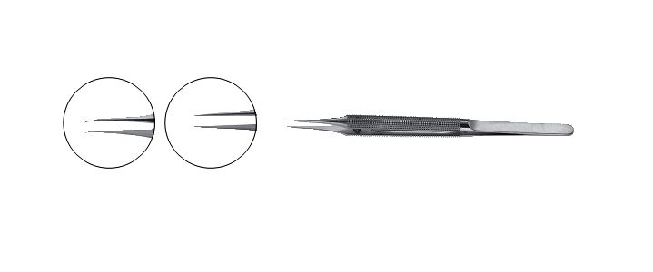 Micro Suture Tying Forceps, Round Handle with Platform Tips