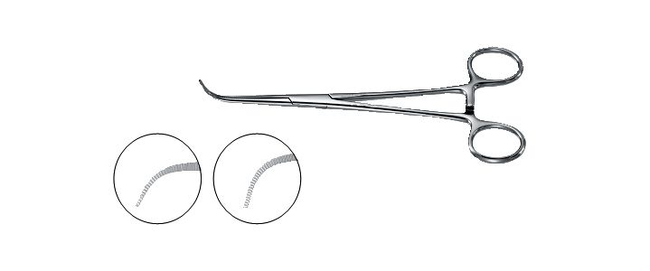Mixter Forceps, Full Horizontal Serrations
