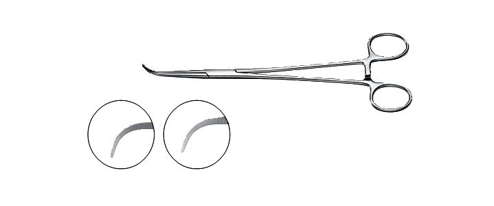 Mixter Forceps, Partial Horizontal Serrations