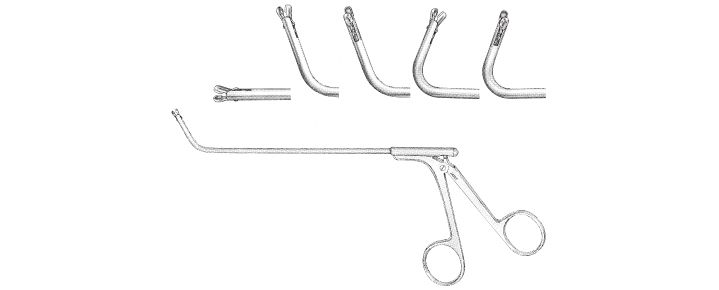 Giraffe Frontal Sinus Forceps w/luer lock port