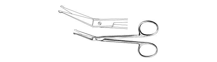 Iris Scissors, Angled on the Side, Probe Point