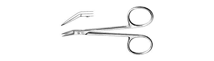 Wilmer Conjunctival Scissors, Angled on the Flat