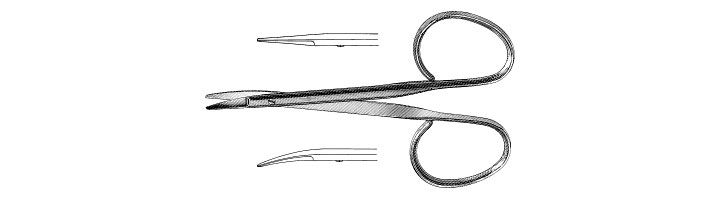 Eye Utility Scissors, Flat Shanks, Blunt-Blunt