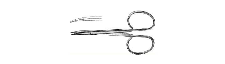 Stevens Stitch Scissors, Flat Shanks, Curved, Sharp Tips