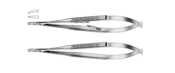 Castroviejo Needle Holder, Flat Serrated Handles
