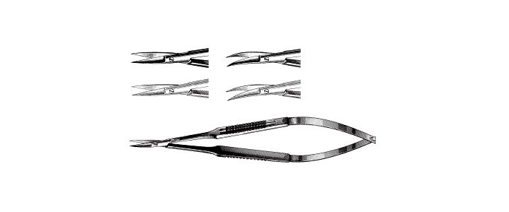 Microsurgical Scissors, Wide Handle
