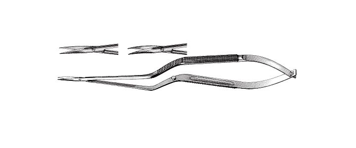 Microsurgical Scissors, Round Bayonet Handle