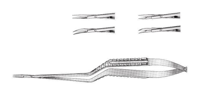 Yasargil Scissors, Flat Bayonet Handle