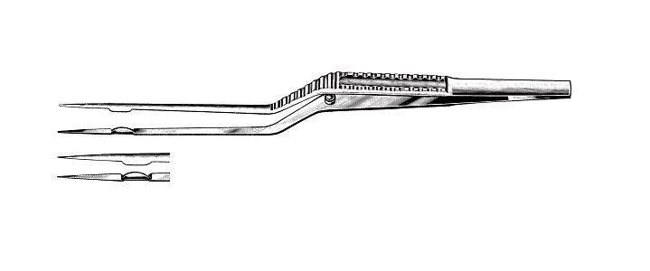 Yasargil Forceps, Flat Bayonet Handle
